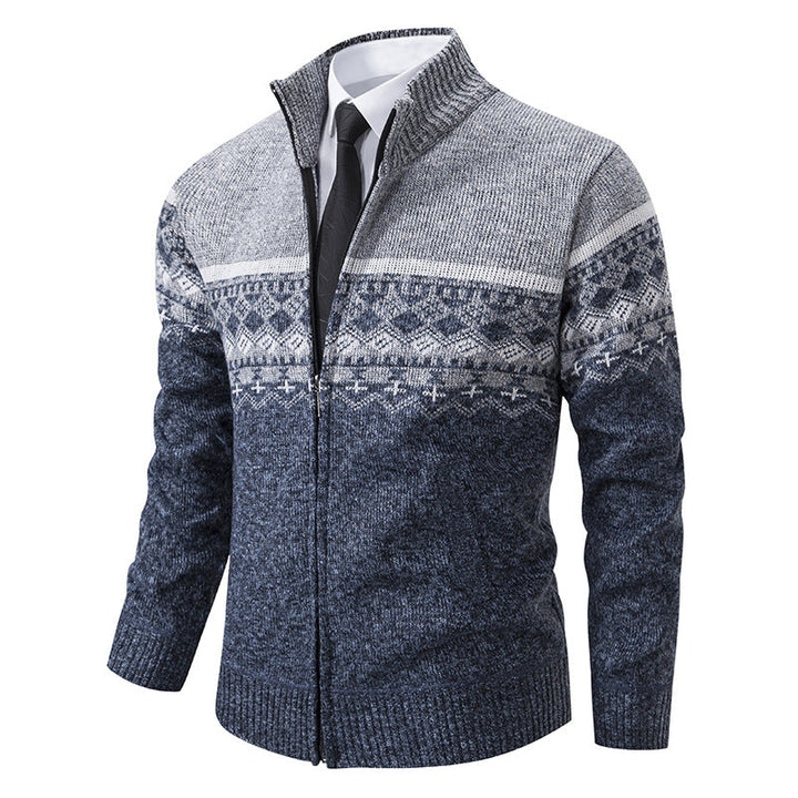 Pull Homme Col Montant Motif Norvégien Veste d&