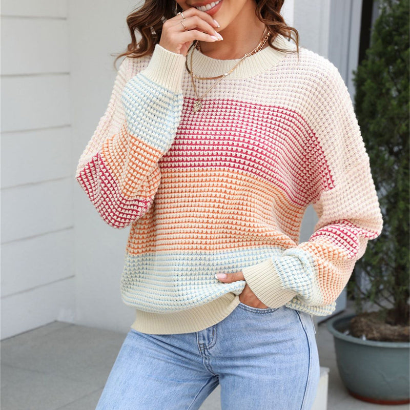 Pull en maille pour femme coloré pour le printemps