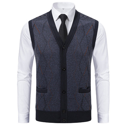 Gilet en tricot pour homme moderne et raffiné avec poches
