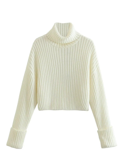 Pull en maille col montant élégant pour femme