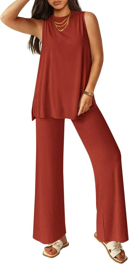 Ensemble Haut Léger et Pantalon Large pour Femme Tenue Confortable