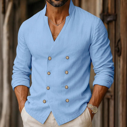 Chemise homme, double boutonnage, style élégant