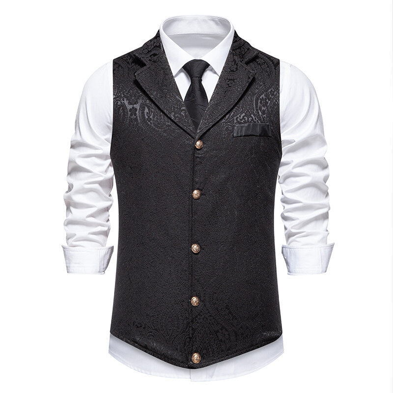 Gilet de costume pour homme élégant à motif floral de haute qualité