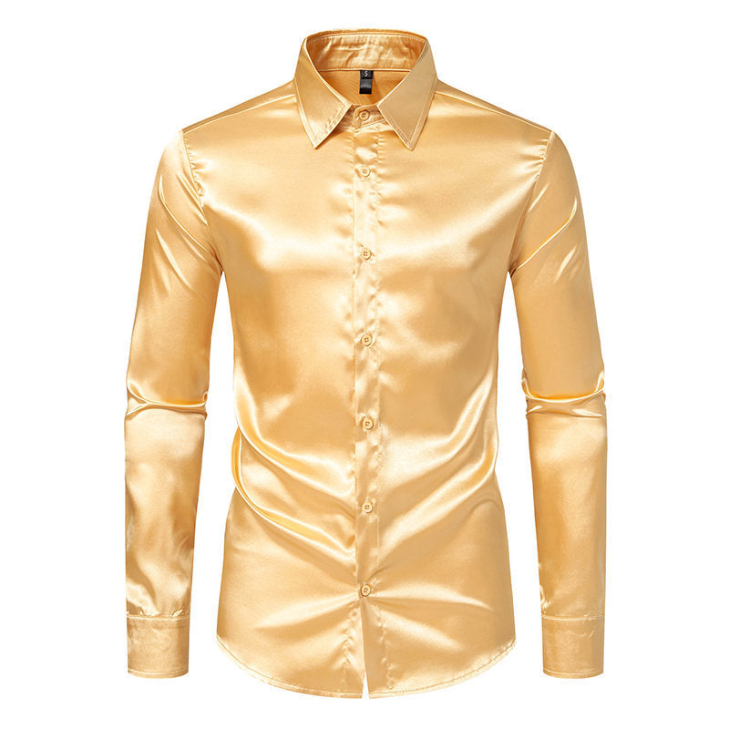 Chemise élégante en satin brillant pour homme