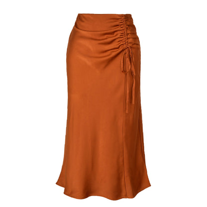 Jupe midi élégante pour femmes avec détails froncés
