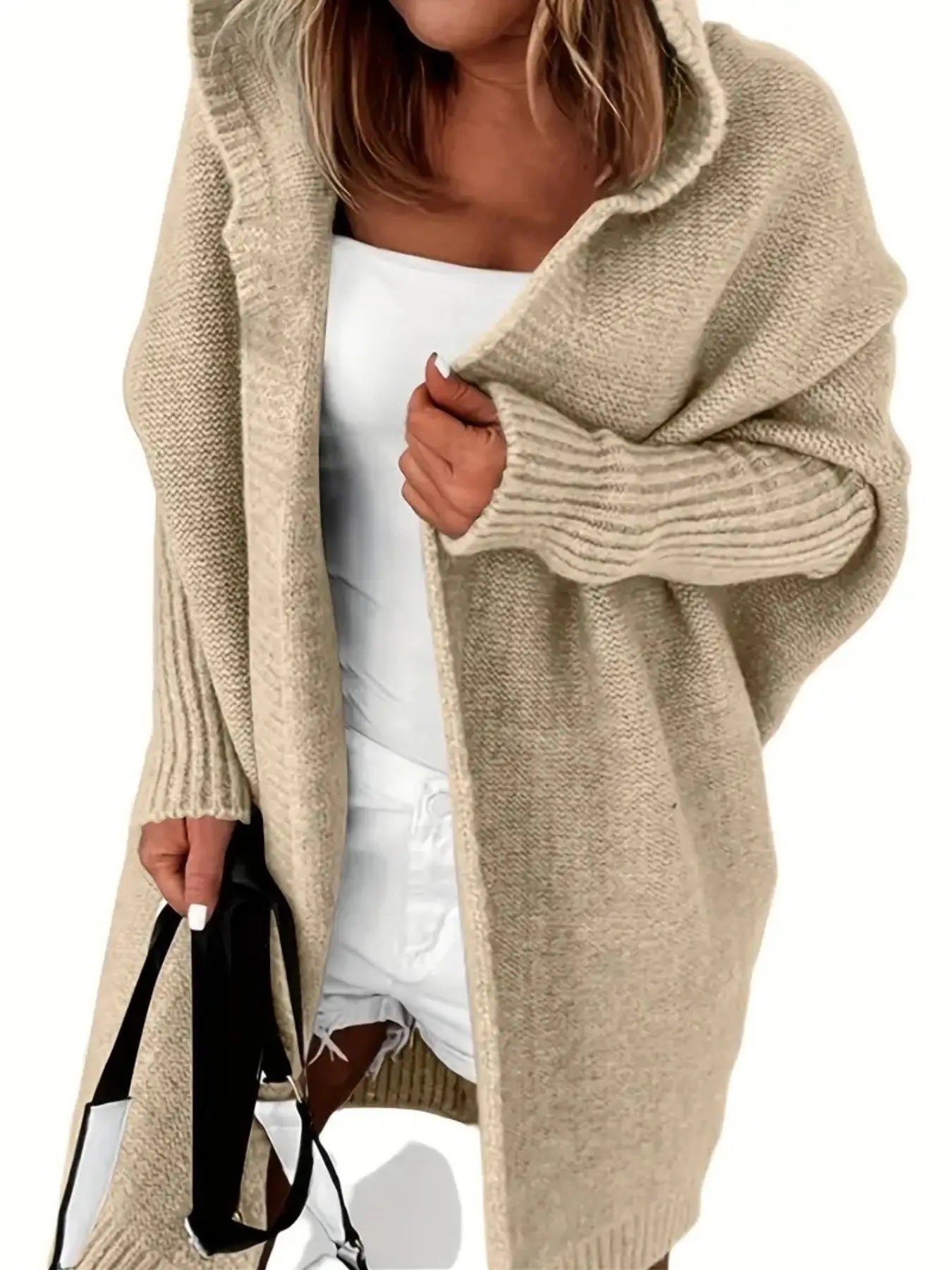 Cardigan femme capuche coupe ample