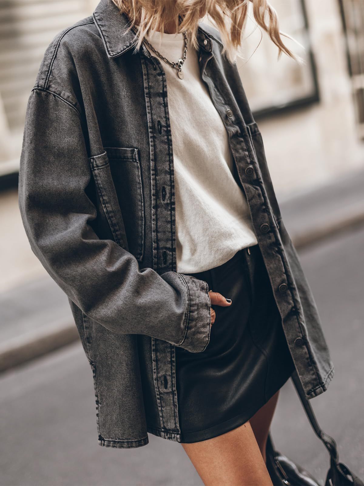 Veste en jean oversize pour femme Vêtement d'été tendance