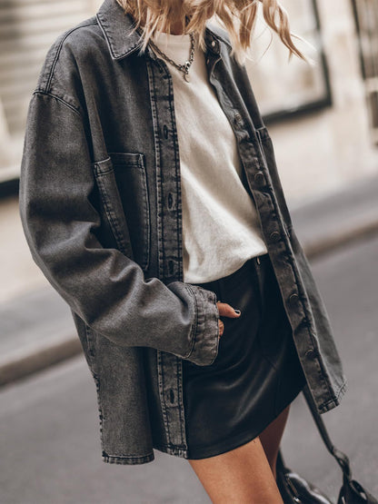 Veste en jean oversize pour femme Vêtement d'été tendance