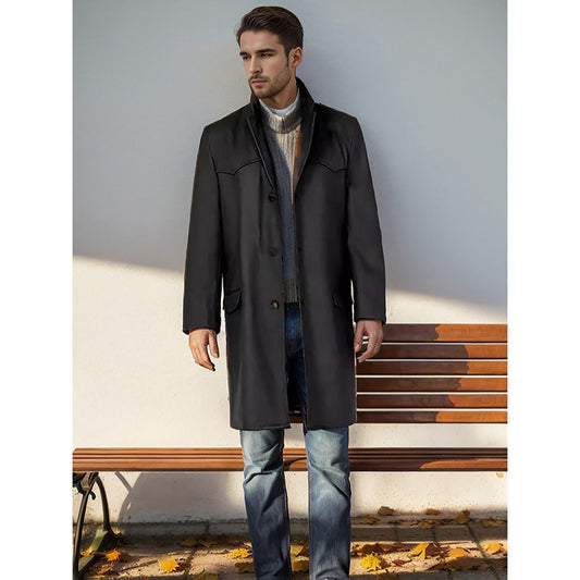 Herren Langmantel Klassisch Elegant Western Stil - IdealeKleiden