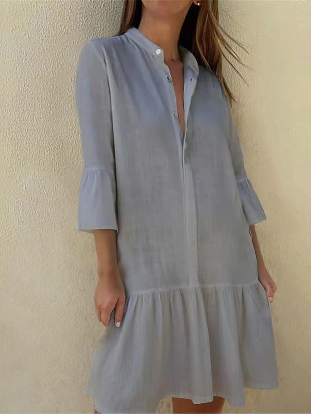Robe chemise femme Volants Chic Élégant