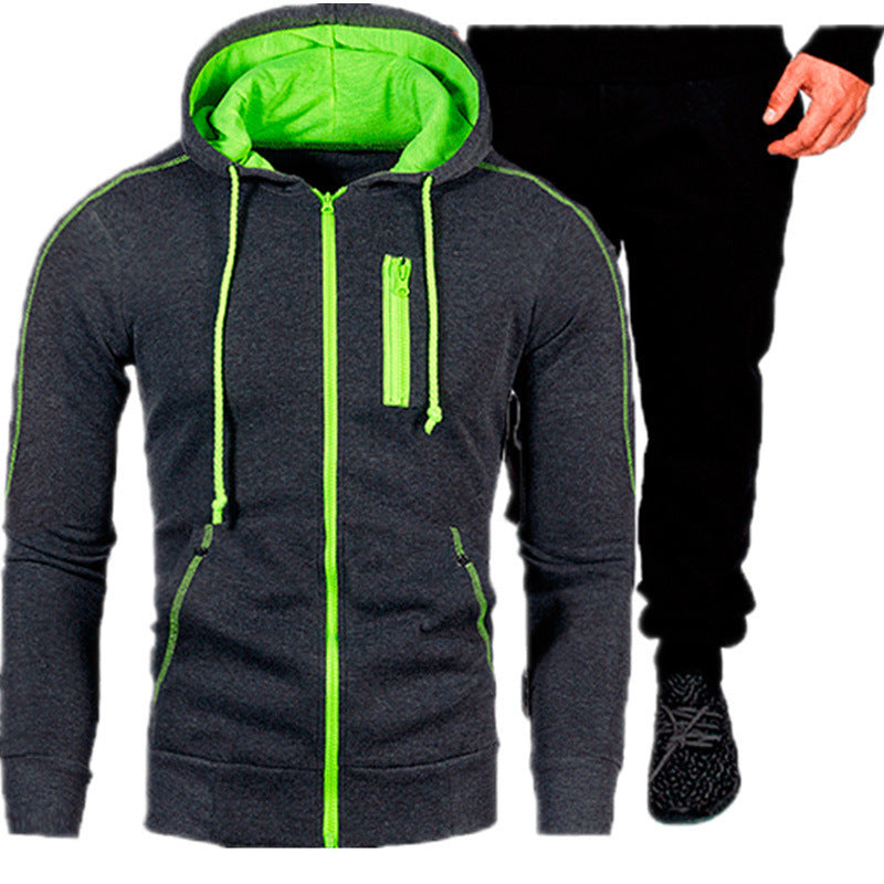 Ensemble survêtement homme : veste à capuche et pantalon de jogging