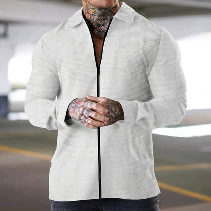 Robe élégante femme manches longues texture fermeture éclair