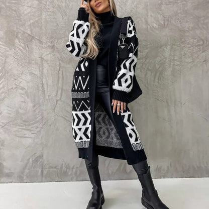 Cardigan pour femme Ample Géométrique Tendance