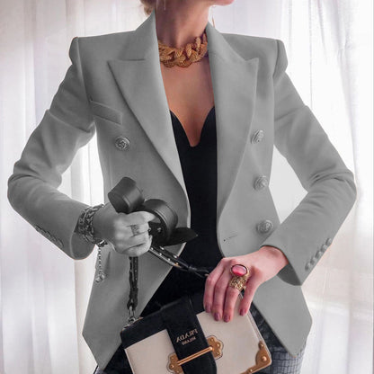 Blazer femme élégant boutons dorés look business