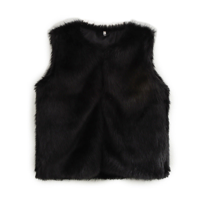Gilet souple en fausse fourrure élégant pour femme