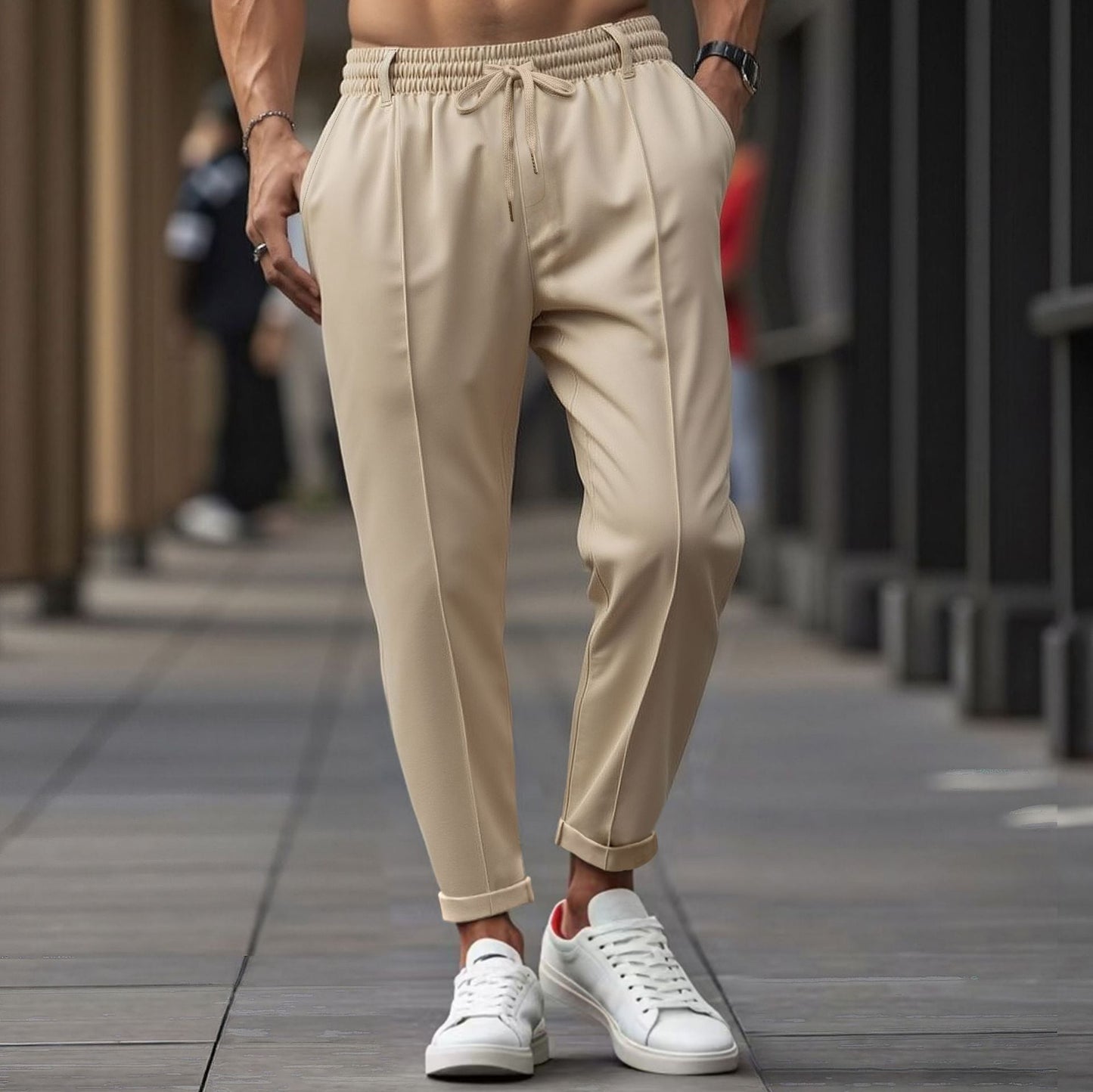 Pantalon homme Confortable Élastique Coton