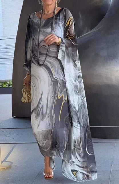 Robe caftan ample à motif floral