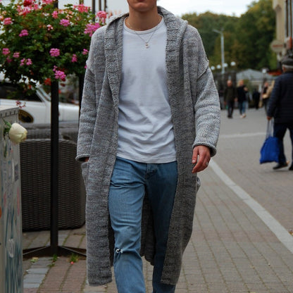 Cardigan long homme moderne décontracté