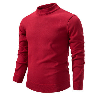 Pull en tricot pour homme, col montant moderne, look élégant