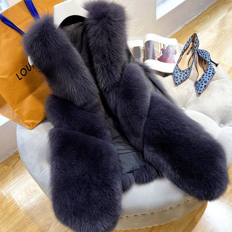 Gilet en fourrure de luxe pour femme