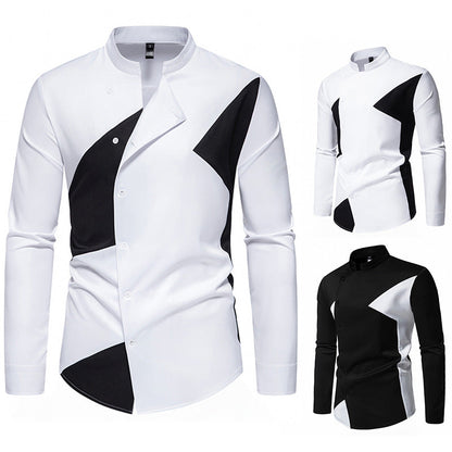 Herren Hemd Modern Asymmetrisches Design - IdealeKleiden