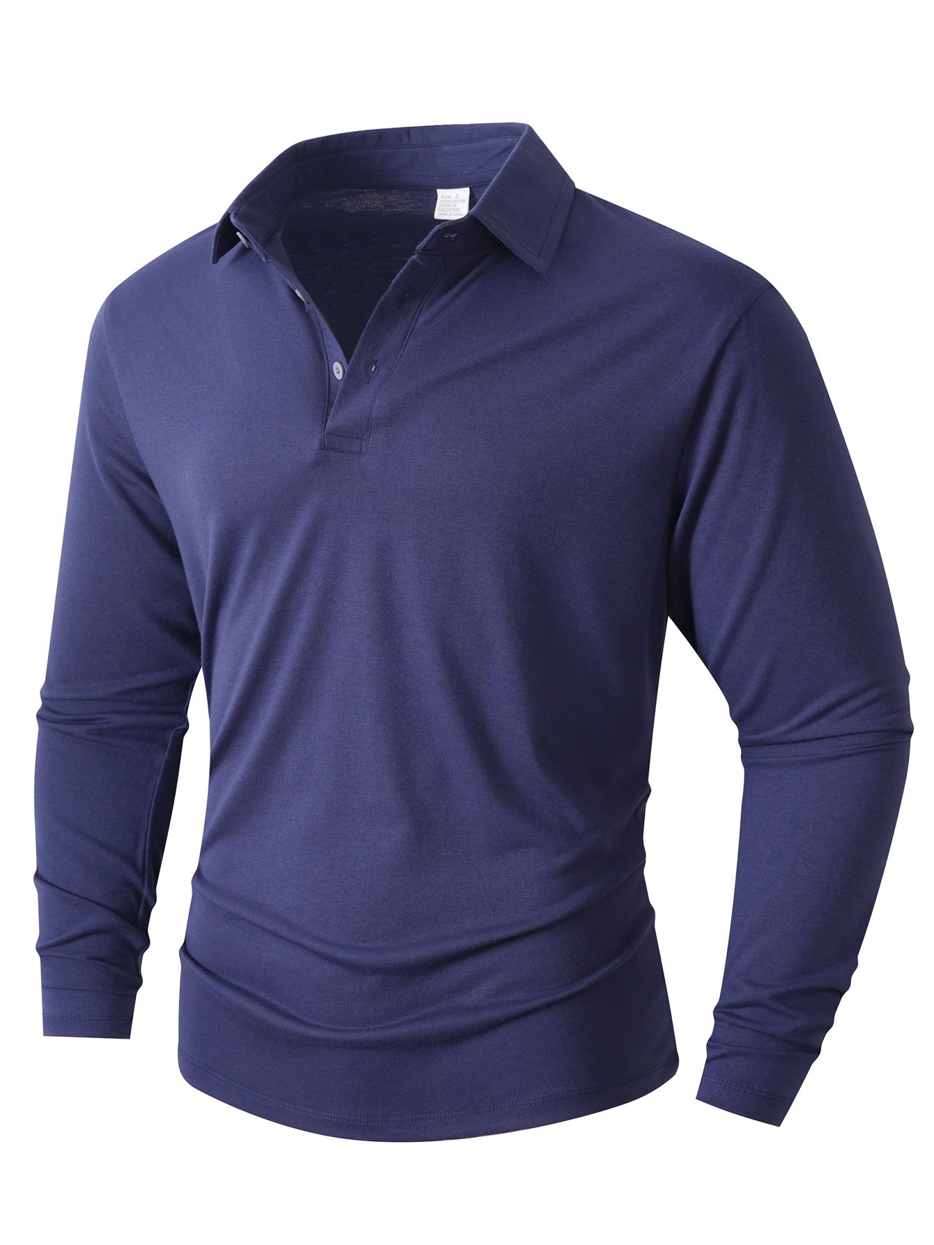 Polo à manches longues pour hommes, coupe ajustée moderne