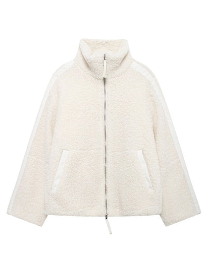 Veste matelassée en polaire chaude, double fermeture éclair