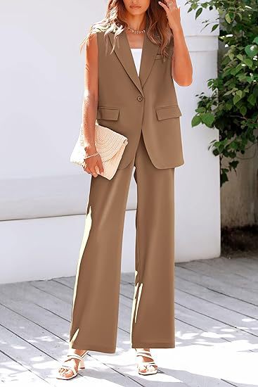 Ensemble pantalon et haut à manches courtes élégant pour femme