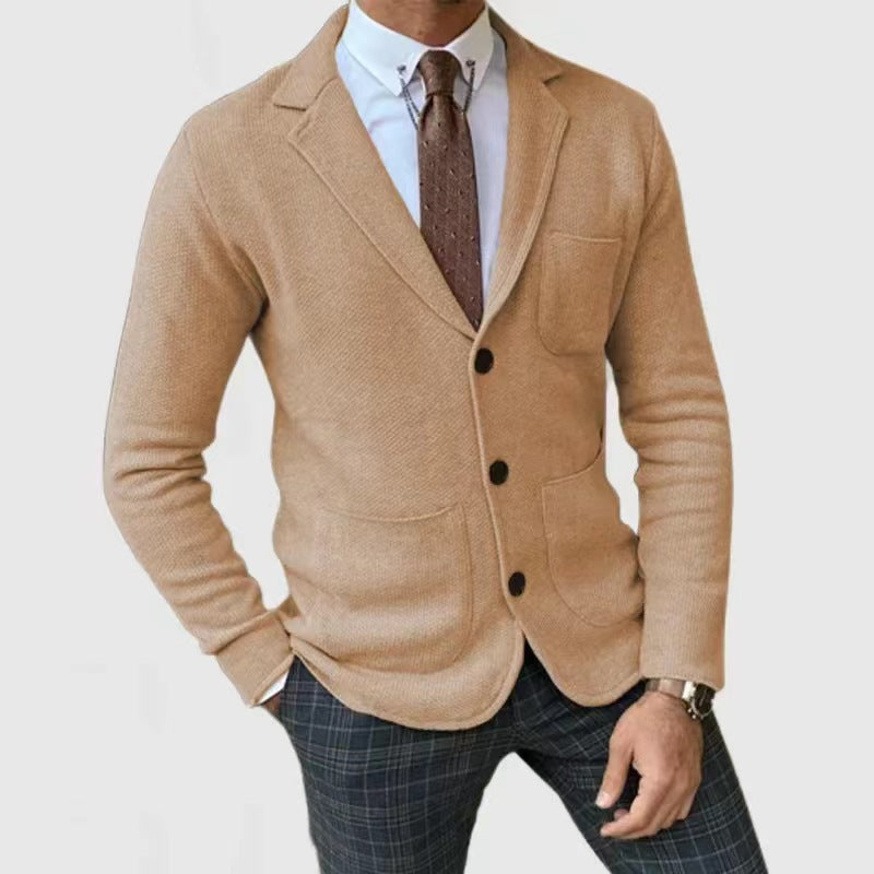 Herren Strickjacke Modern Praktisch Taschen - IdealeKleiden