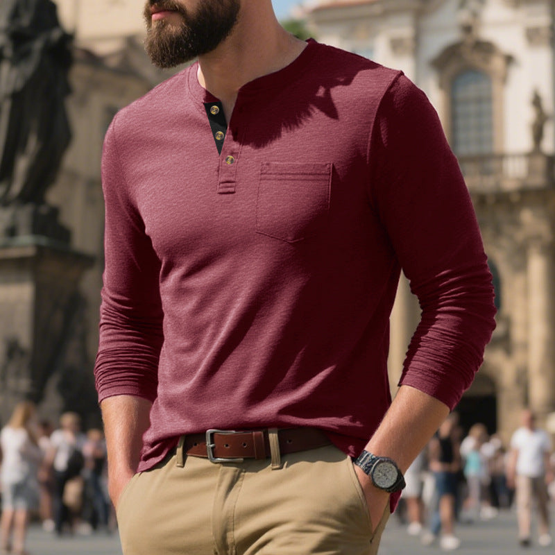 T-shirt homme manches longues coton doux pratique