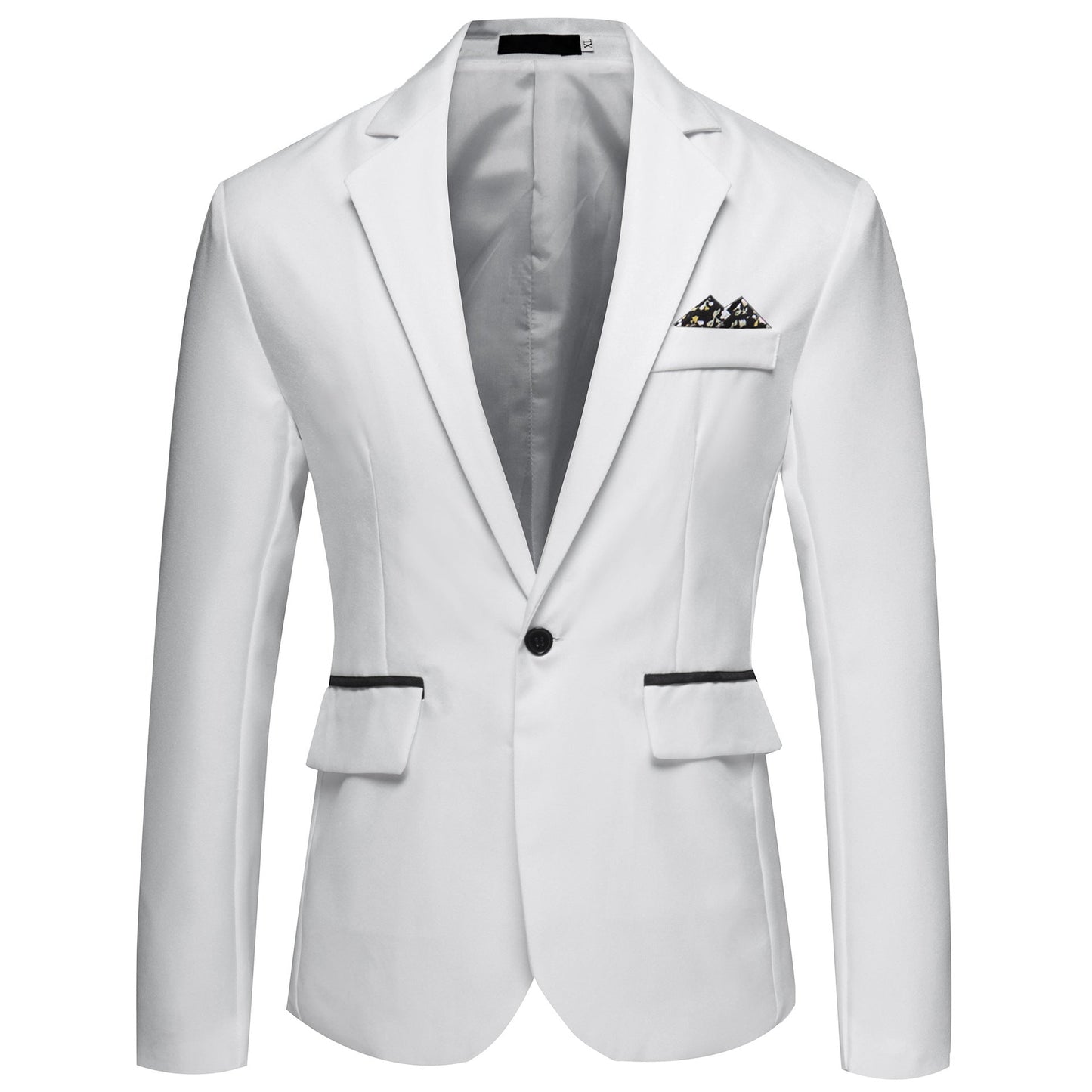 Veste de costume élégante en satin noir pour homme