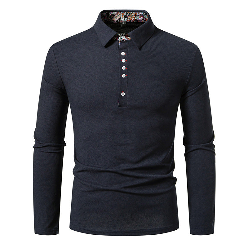Polo homme manches longues style col moderne