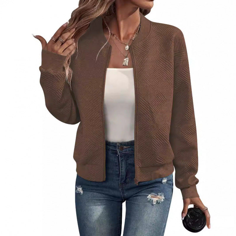 Veste sweat femme design structuré tendance fermeture éclair poches