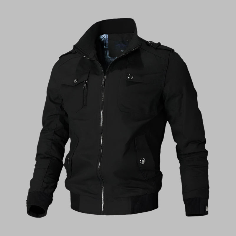 Blouson confortable en coton coupe décontractée fermeture éclair
