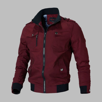 Blouson confortable en coton coupe décontractée fermeture éclair