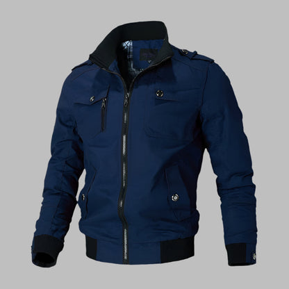 Blouson confortable en coton coupe décontractée fermeture éclair