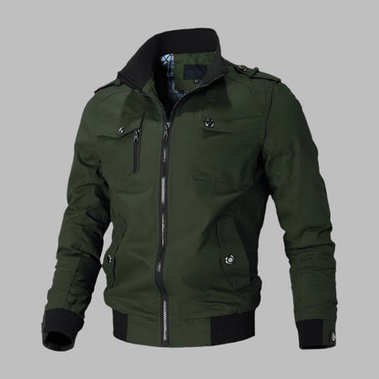Blouson confortable en coton coupe décontractée fermeture éclair