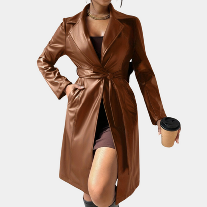 Veste longue élégante pour femme, tendance pour l'automne