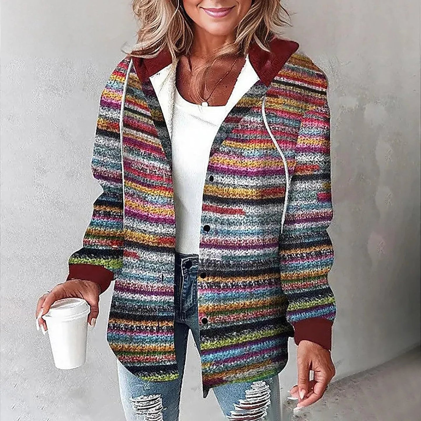 Veste d'automne élégante en laine pour femme