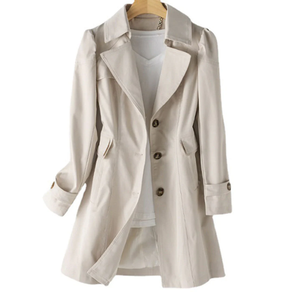 Manteau d'automne pour femme avec boutons et col