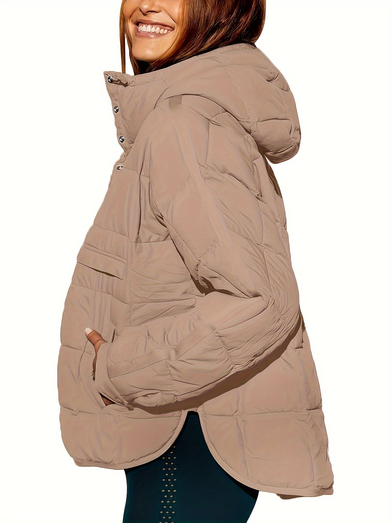 Kapuzenmantel Damen Warm Modern Stylish - IdealeKleiden