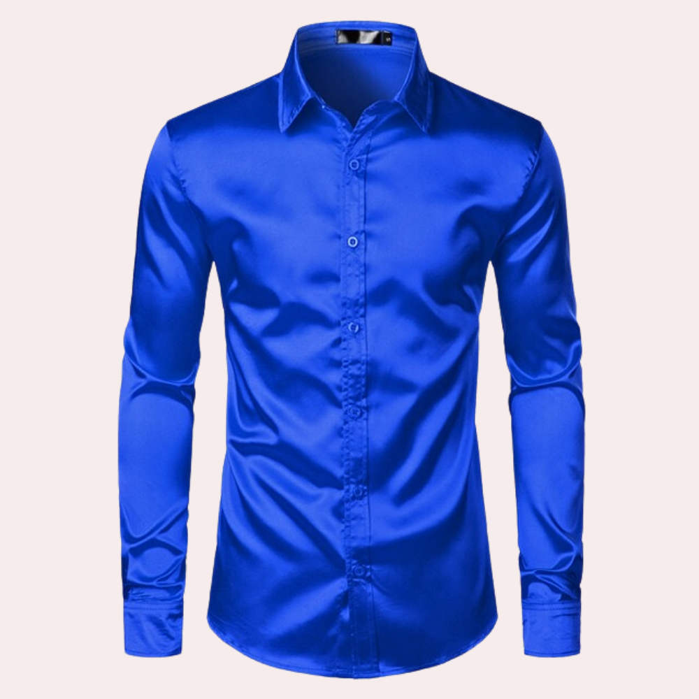 Chemise Homme Slim Fit Bleu Brillant