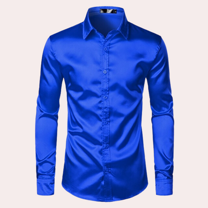 Chemise Homme Slim Fit Bleu Brillant