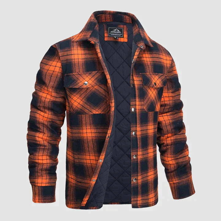 Chemise à manches longues à carreaux pour hommes à boutons
