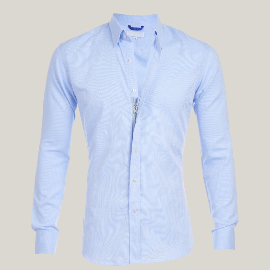 Chemise homme manches longues fermeture éclair moderne