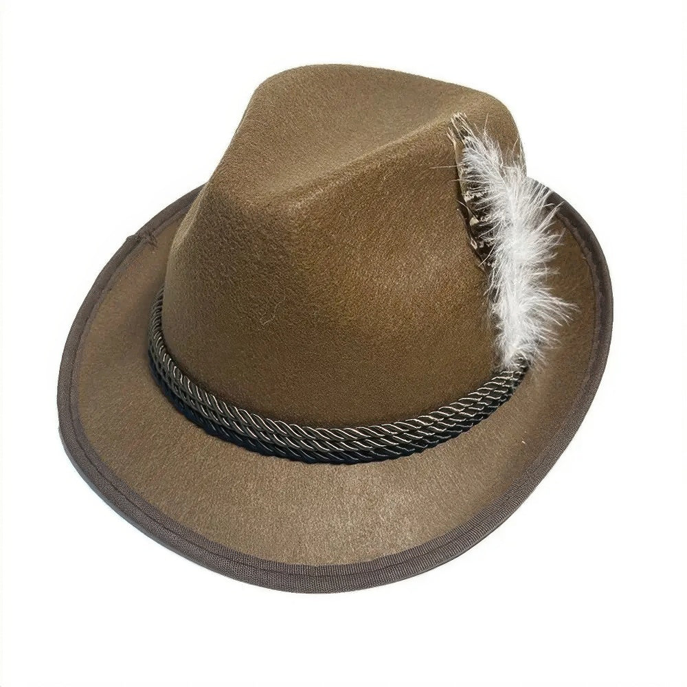 Chapeau de l'Oktoberfest Traditionnel Cuir Plume