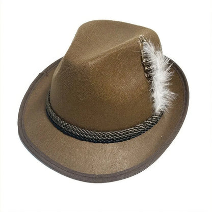 Chapeau de l'Oktoberfest Traditionnel Cuir Plume
