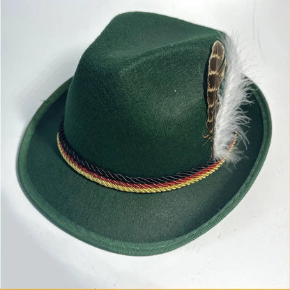 Chapeau de l'Oktoberfest Traditionnel Cuir Plume