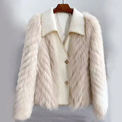 Manteau douillet pour femme style vintage petite taille