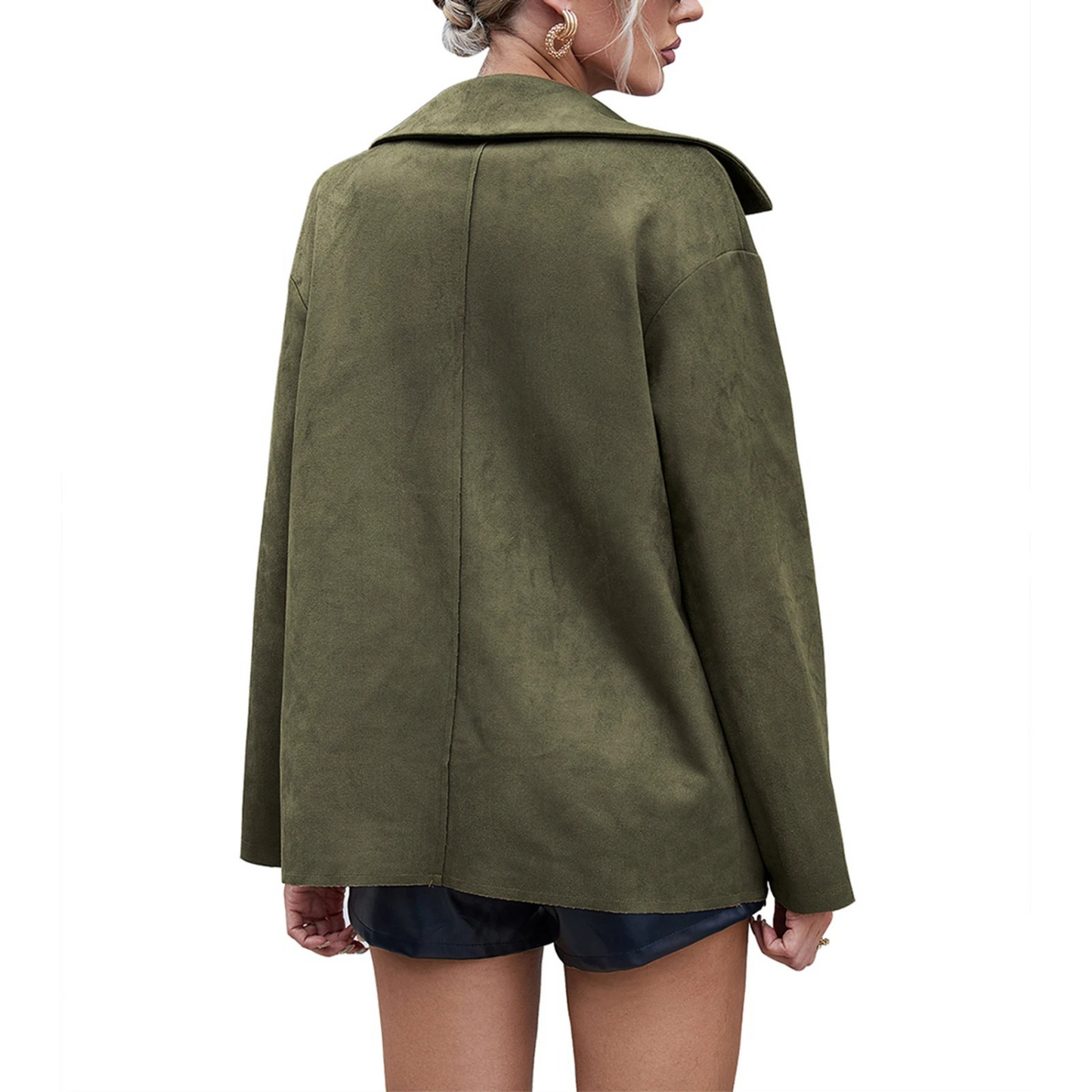 Praktische Übergangsjacke mit Knöpfen und Brusttasche - IdealeKleiden